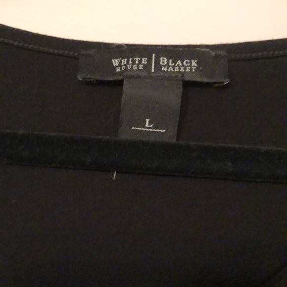 NWOT Black Jersey Dress Top with Cascading Detail - Picture 2 of 5
